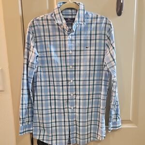 Vineyard Vines Boy's Light Blue Checkered Shirt